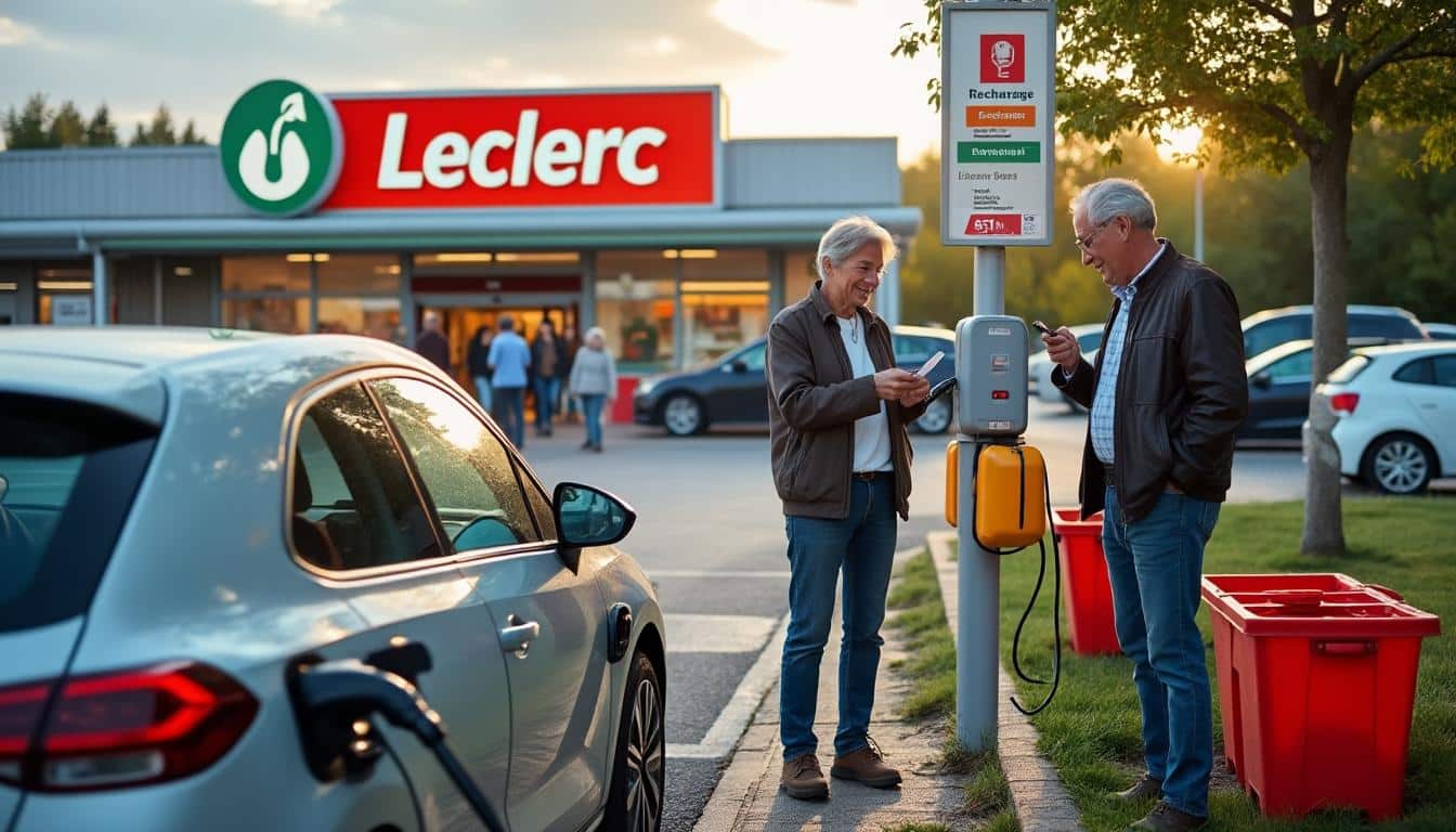Illustration: Conditions d’accès et de gratuité d’une borne électrique Leclerc