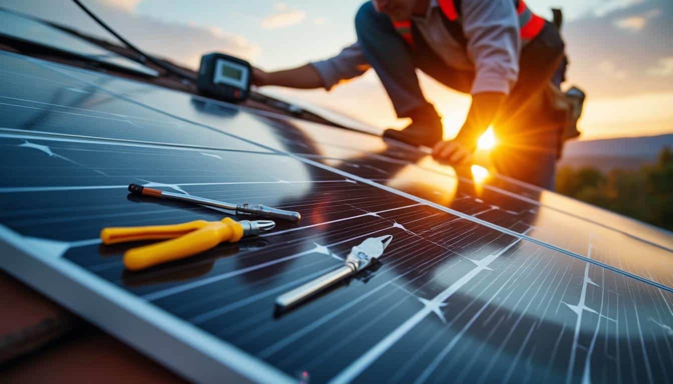 Illustration: Les différentes formes d’énergie dans la chaîne énergétique du panneau photovoltaïque