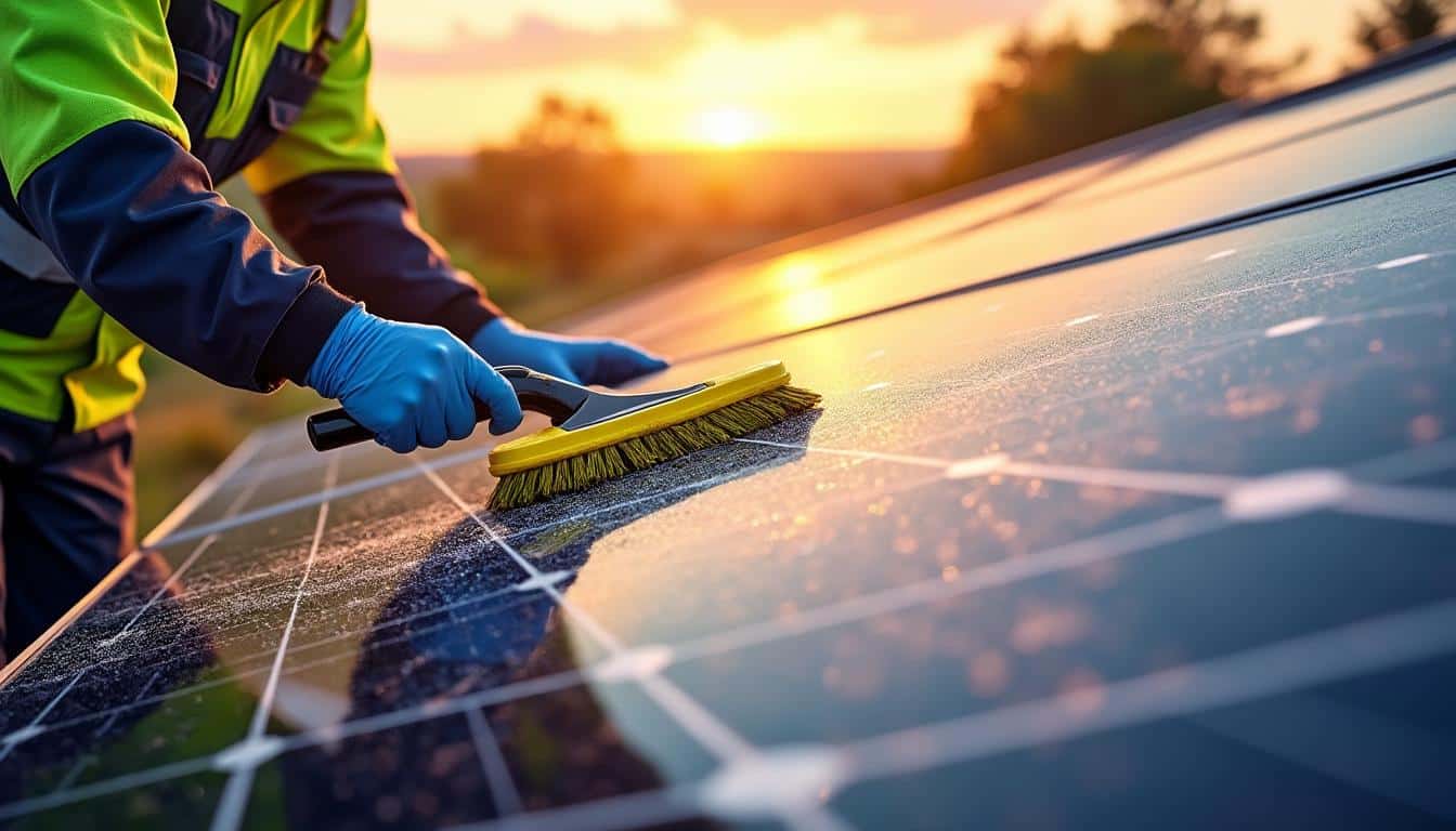 Illustration: Pourquoi l’entretien des panneaux photovoltaïques est-il nécessaire pour optimiser la production solaire ?