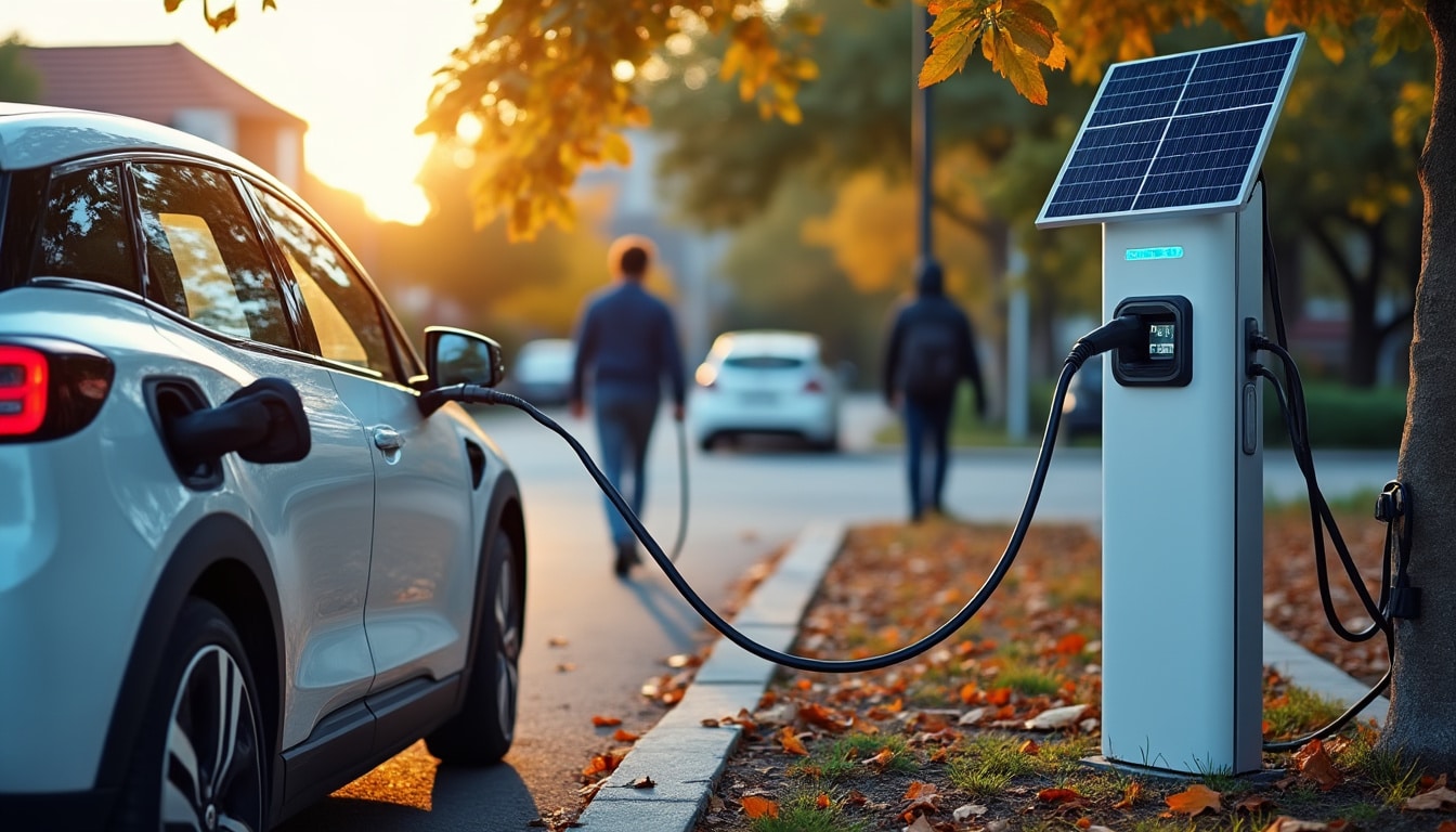 Illustration: Définition et principe de la borne de recharge solaire pour voiture électrique