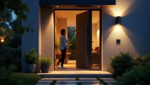 Scénario d’éclairage à détection de mouvement la nuit : sécurité et économies