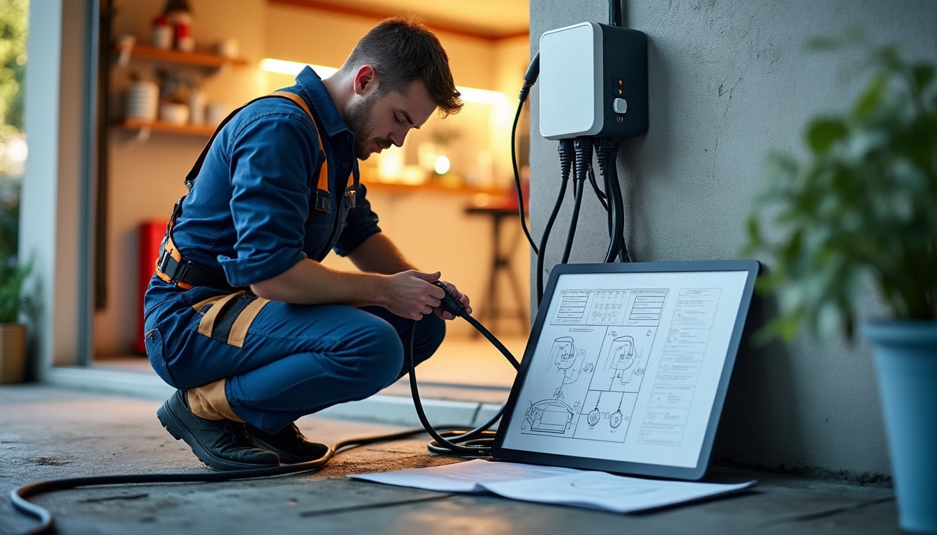 Illustration: Comprendre le fonctionnement d’un circuit électrique pour borne monophasée