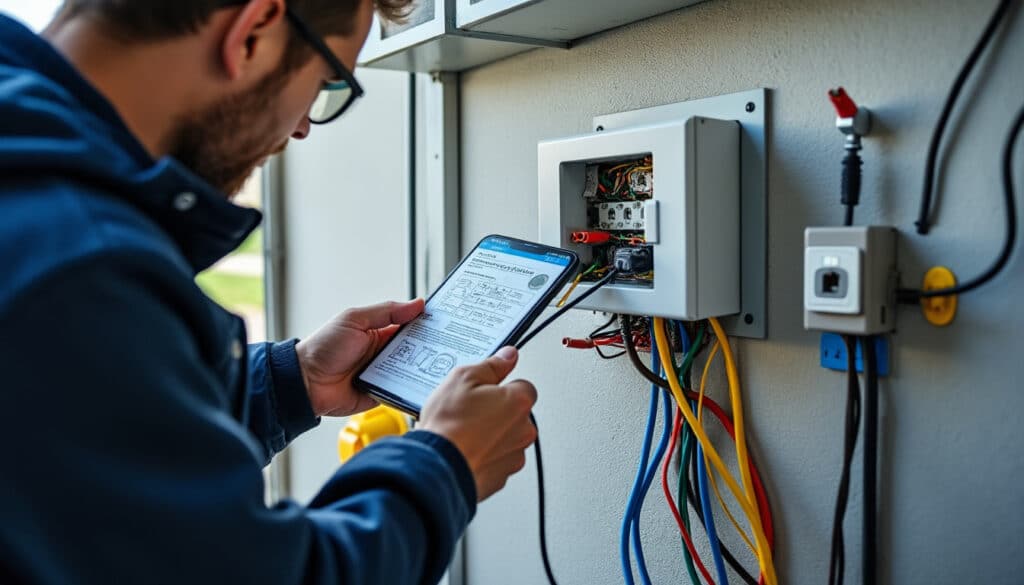Schéma électrique de la borne de recharge monophasée : guide complet