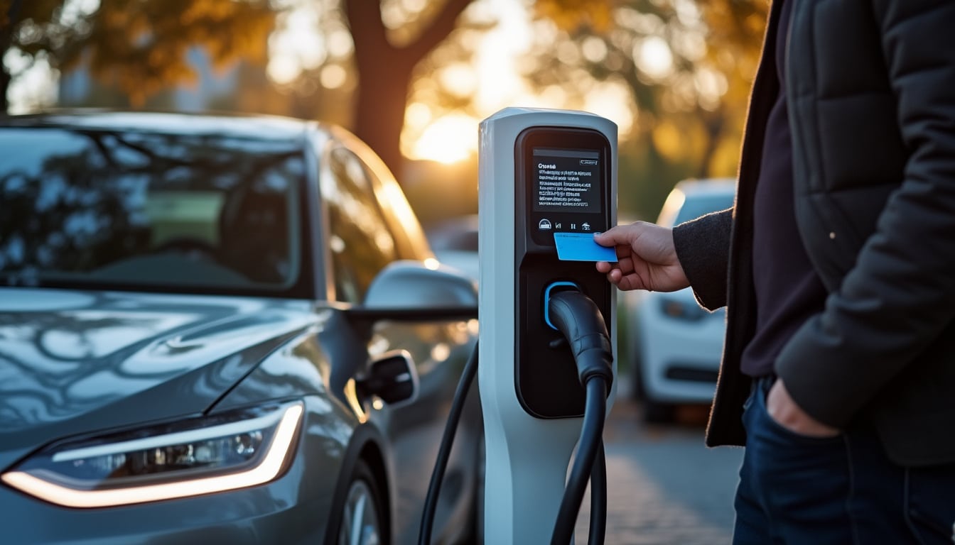 Illustration: Comprendre le fonctionnement d’une borne de recharge acceptant la carte bancaire