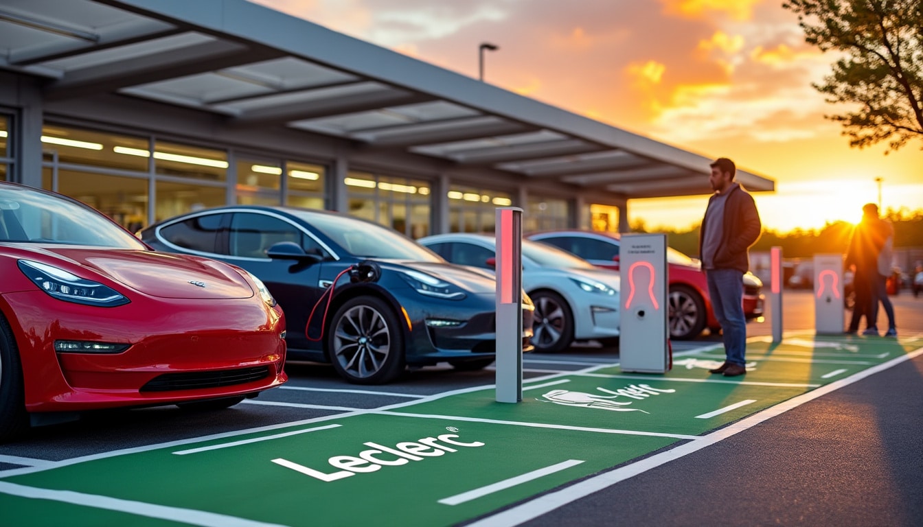 Illustration: Comment Leclerc a intégré la recharge électrique gratuite dans ses parkings