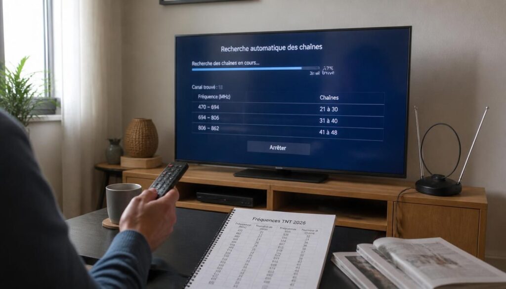 Tableau des fréquences TNT 2026 et numéros de chaînes
